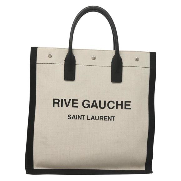 Saint Laurent Rive Gauche White CANVAS, LEATHER handbag - Picture 1 of 10